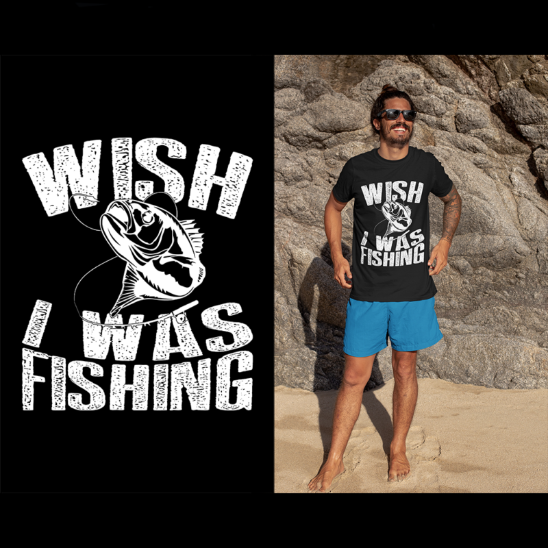 Wish I was fishing - t-shirt