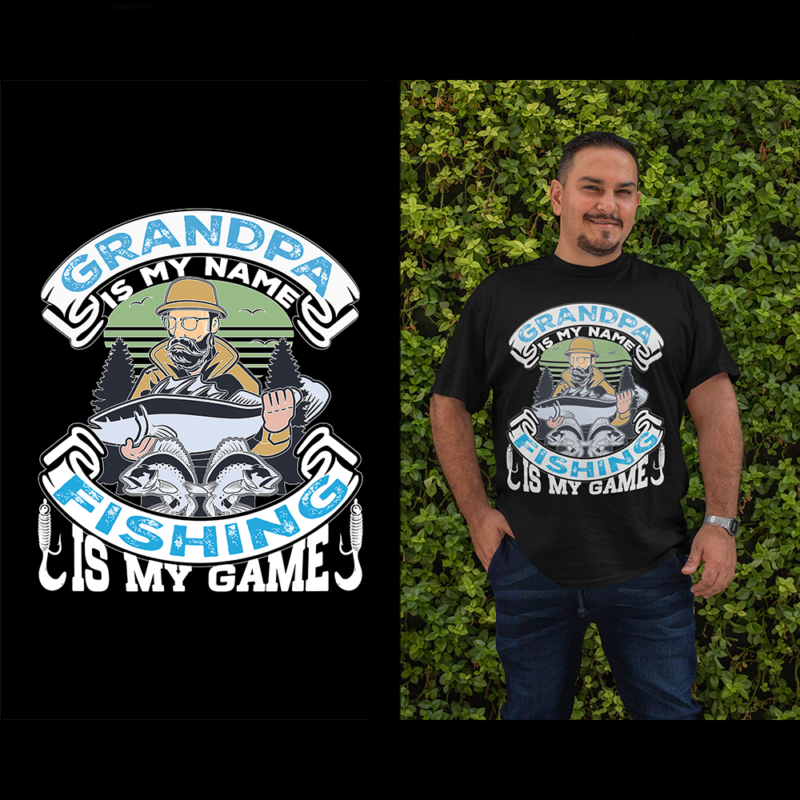 Grandpa is my name - fishing is my game - t-shirt
