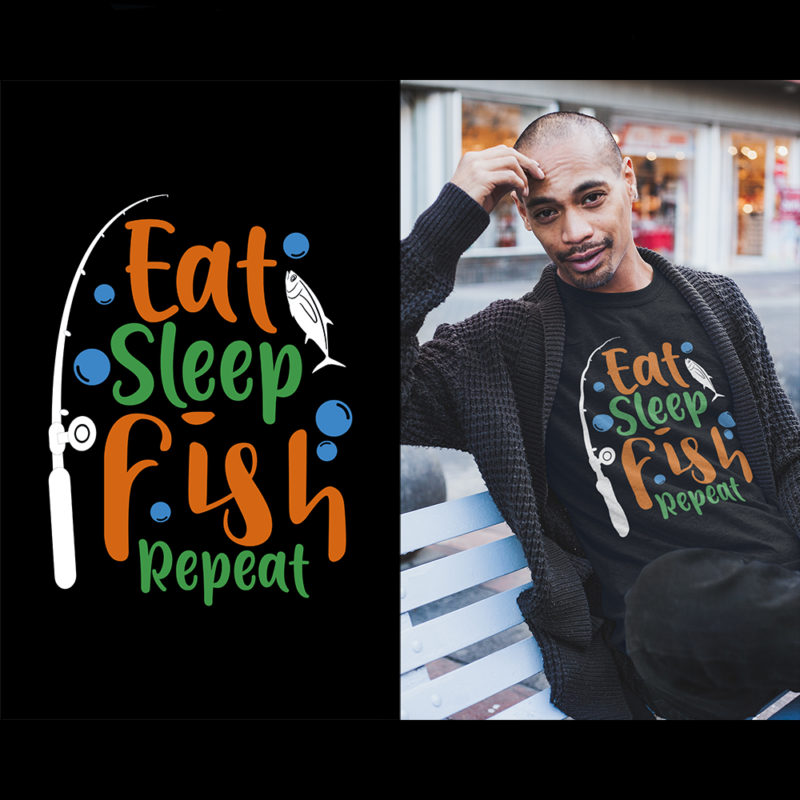 Eat sleep fish repeat - t-shirt