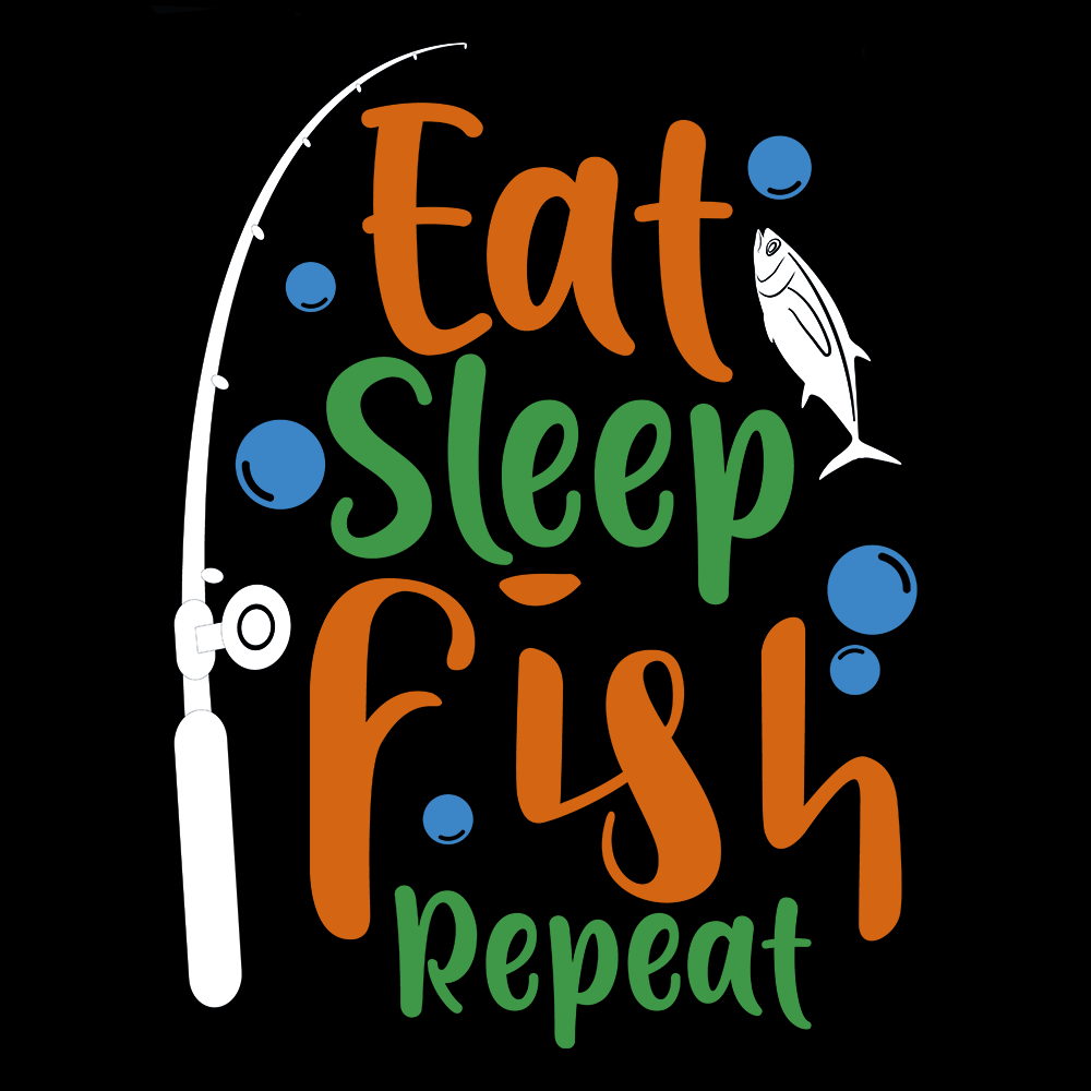 Eat sleep fish repeat - t-shirt - Billede 2