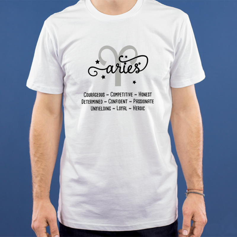 Aries stjernetegnstekst - t-shirt