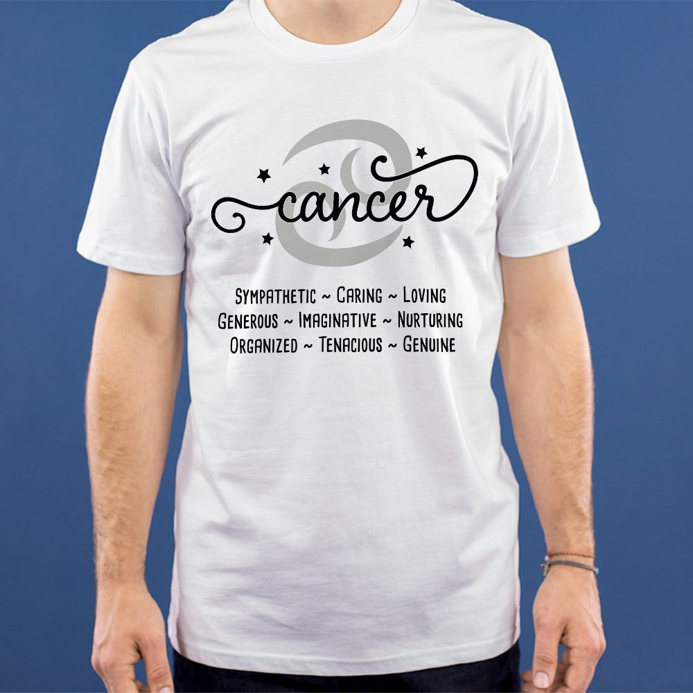 Cancer stjernetegnstekst - t-shirt