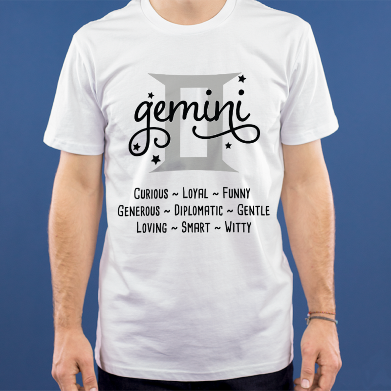 Gemini stjernetegnstekst - t-shirt