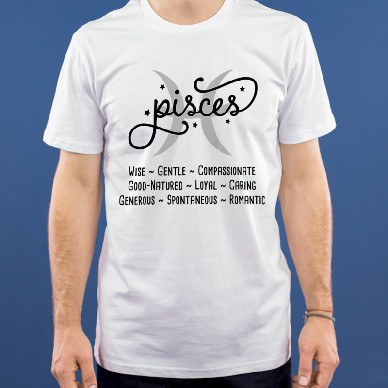 Pisces stjernetegnstekst - t-shirt