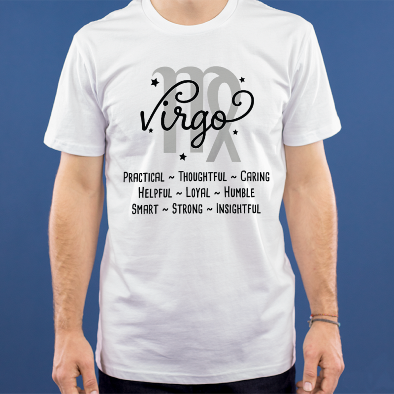 Virgo stjernetegnstekst - t-shirt