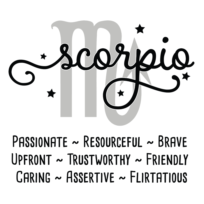 Scorpio stjernetegnstekst - t-shirt - Billede 2