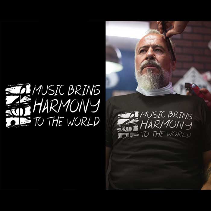 Music bring harmony to the world - t-shirt