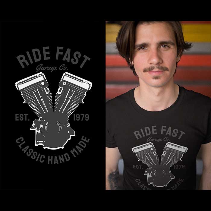 Ride fast - classic handmade - t-shirt