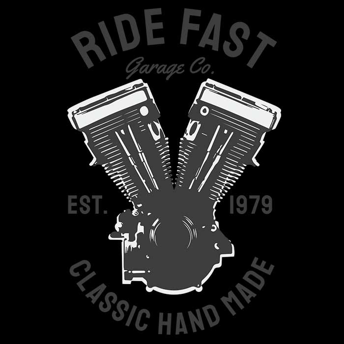 Ride fast - classic handmade - t-shirt - Billede 2