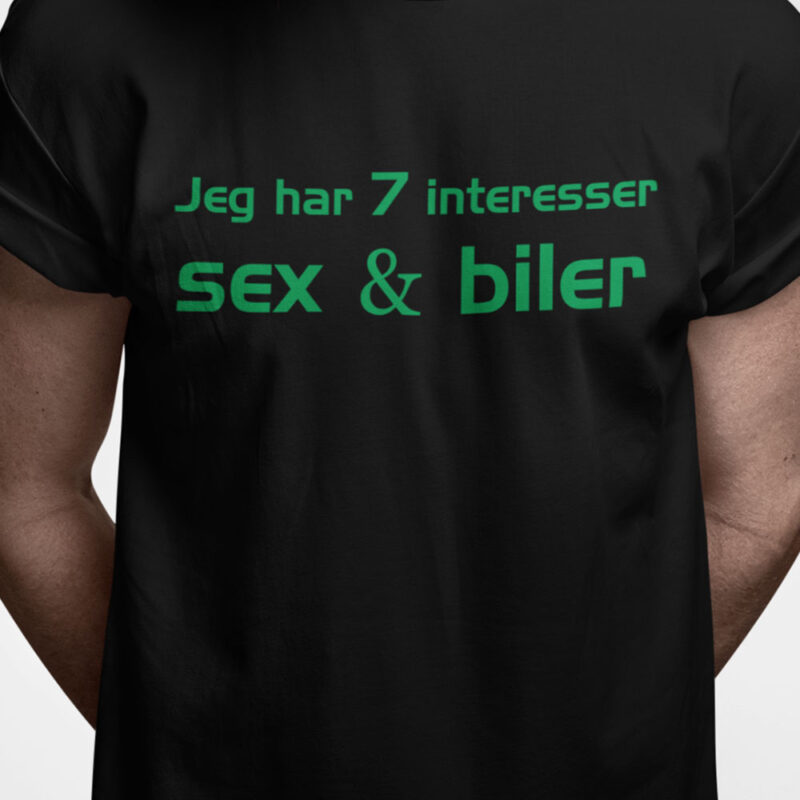 Jeg har 7 interesser: sex & biler