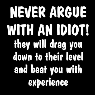 Alternative view of Never argue with an idiot....