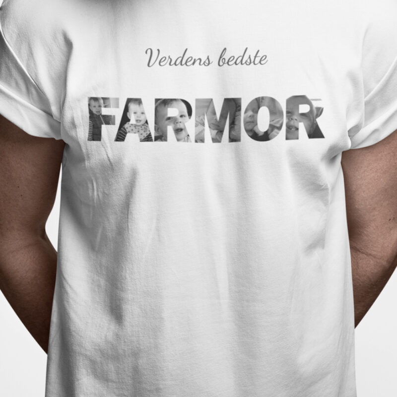 T-shirt: Verdens bedste Farmor (Design Selv med dine egne billeder)