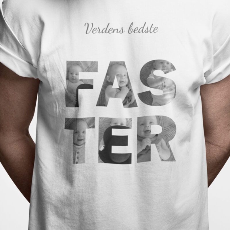 T-shirt: Verdens bedste faster (Design Selv med dine egne billeder)