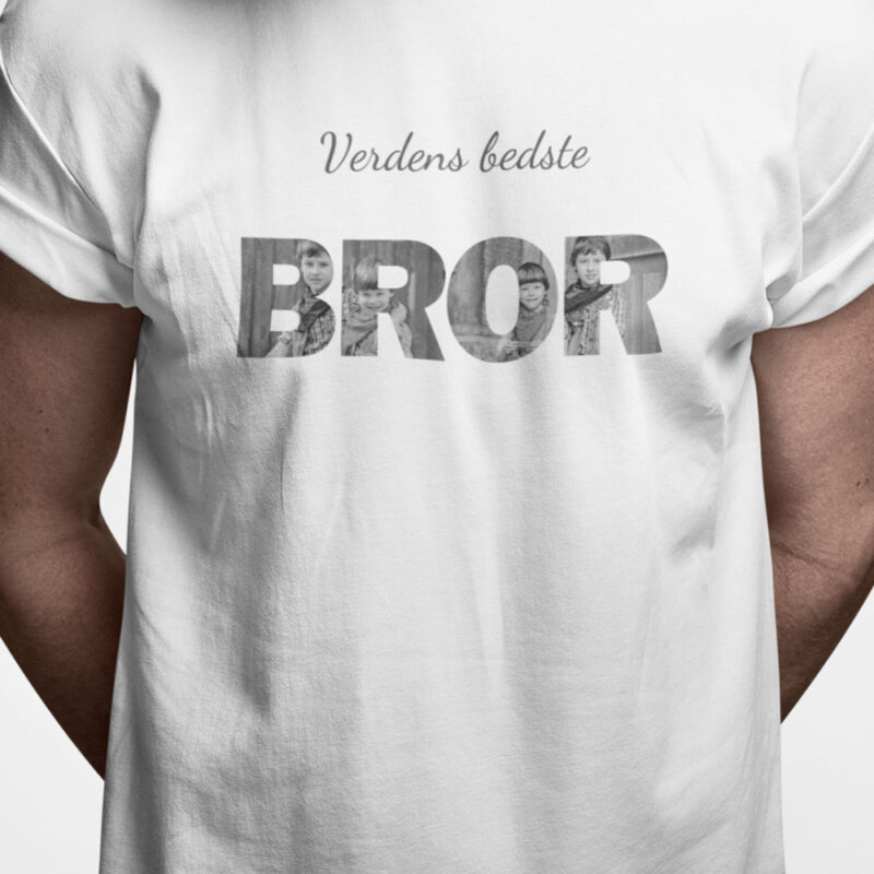 T-shirt: Verdens bedste Bror (Design Selv med dine egne billeder)