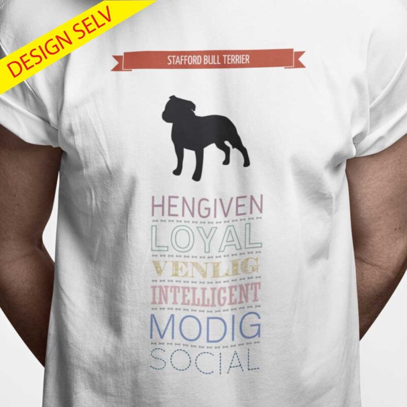T-shirt Stafford Bull Terrier - Design Selv