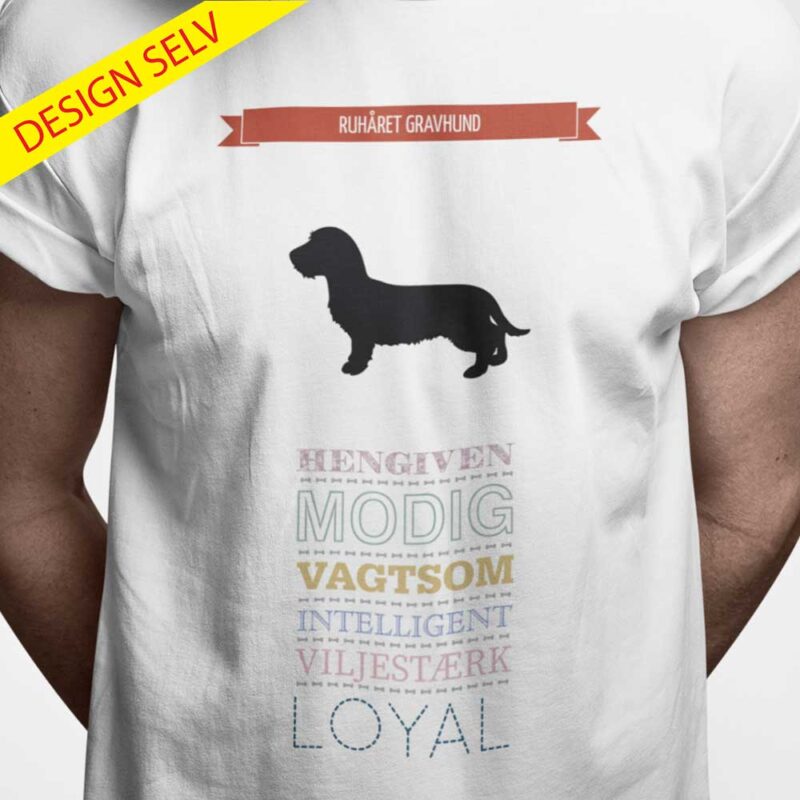 T-shirt Ruhåret Gravhund - Design Selv