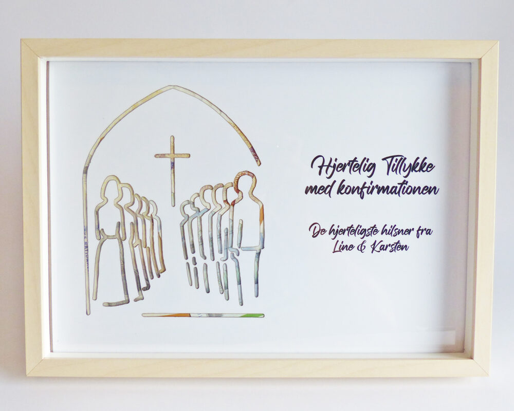 Konfirmation - pengegave - inklusiv A4 ramme