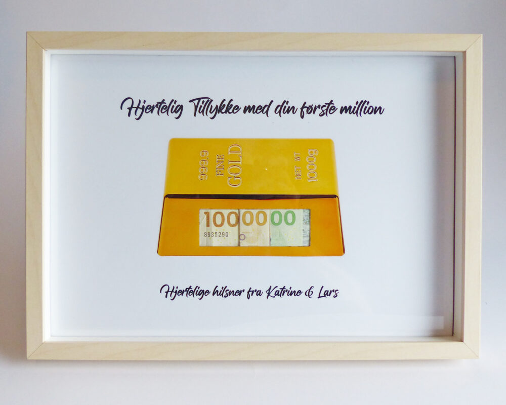 1 million Pengegave - inklusiv A4 ramme