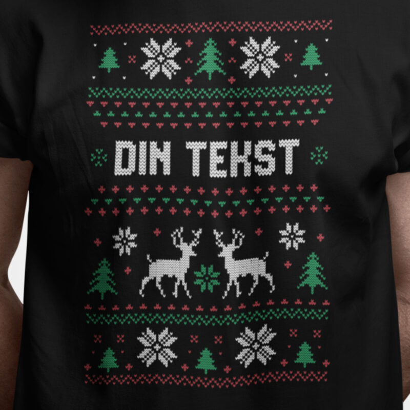 Jule t-shirt - "Din tekst" - DESIGN SELV