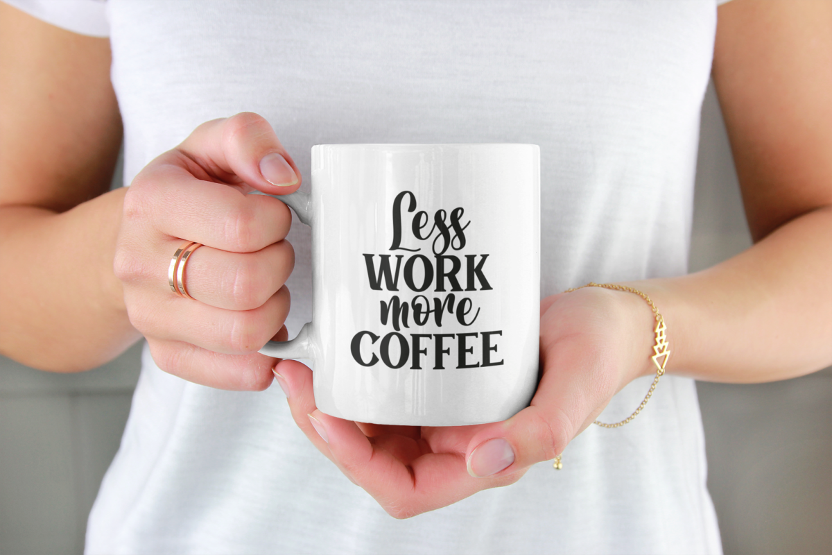 Krus - Kontor krus 27 - Less work more coffee