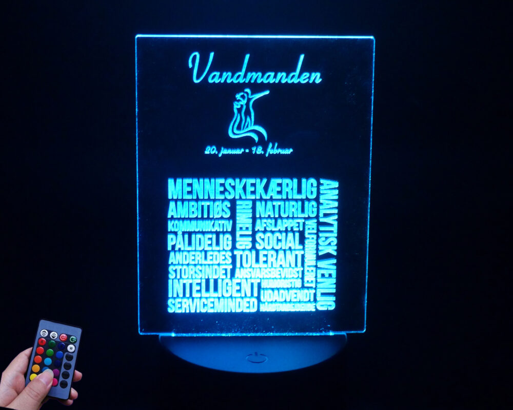 3D LED Lampe - Stjernetegn: Vandmanden