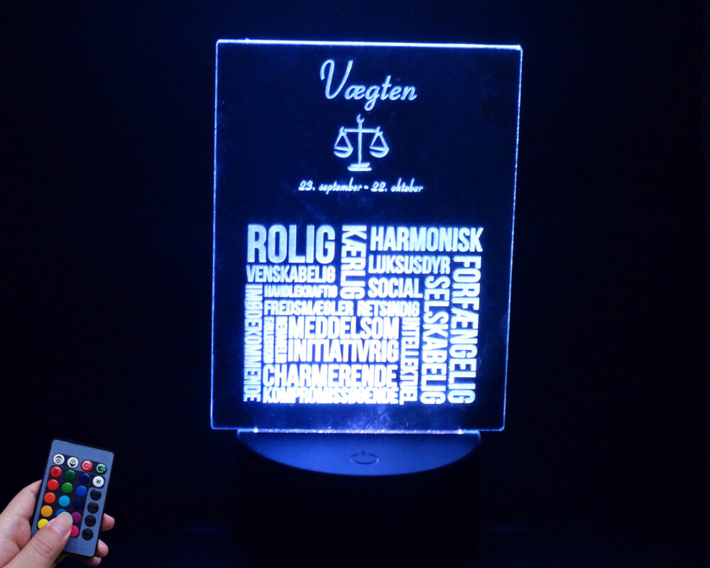 3D LED Lampe - Stjernetegn: Vægten