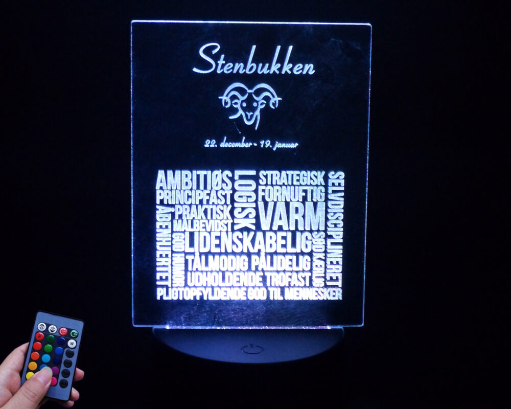 3D LED Lampe - Stjernetegn: Stenbukken