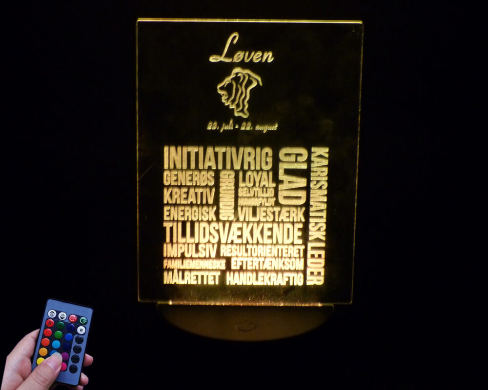 3D LED Lampe - Stjernetegn: Løven