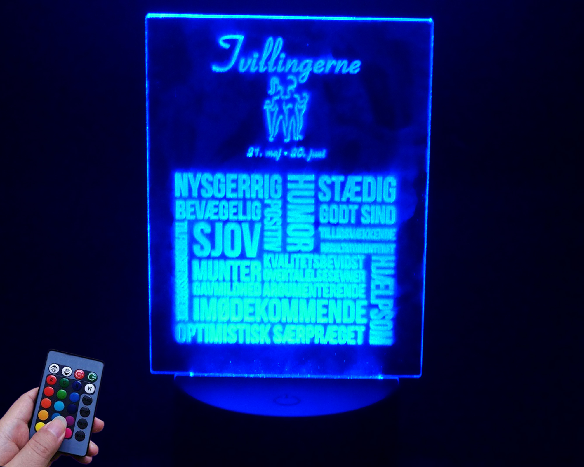 3D LED Lampe - Stjernetegn: Tvillingerne - Billede 3