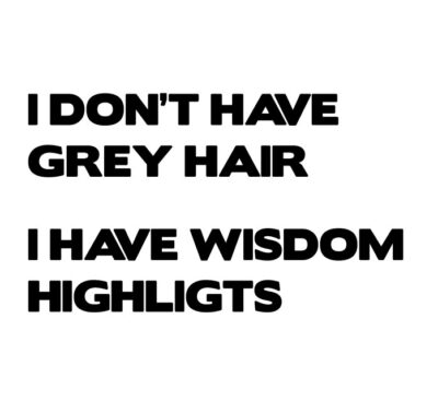 Alternative view of I don't have grey hair - I have wisdom highligts