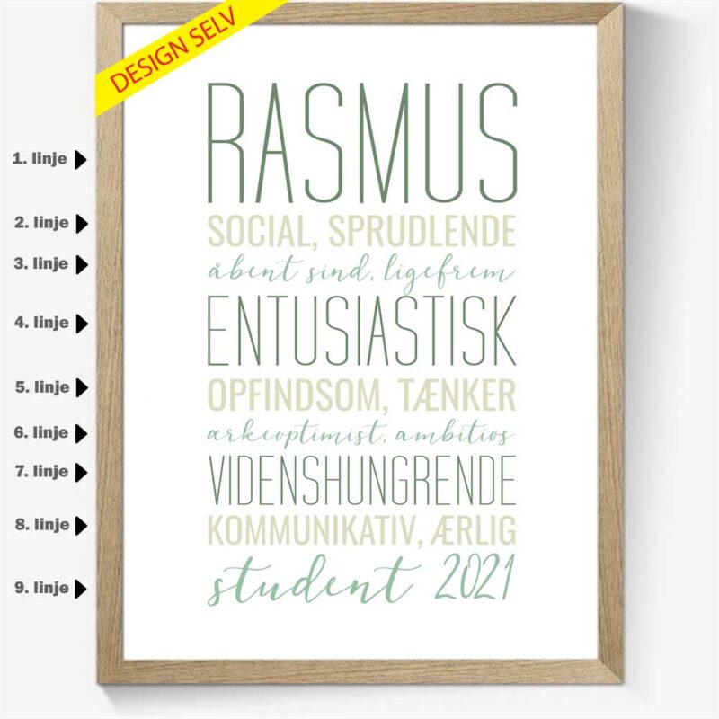 Sig det med dine ord - 9 linjer - Design selv