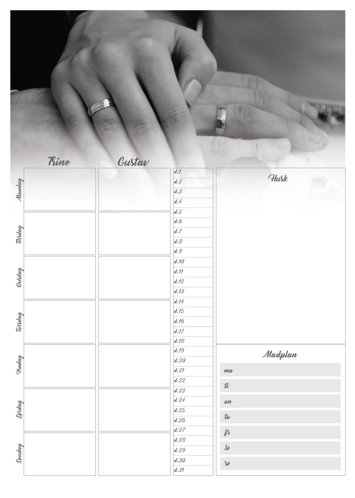 Foto - planlægningskalender - 2 kolonner - Billede 2