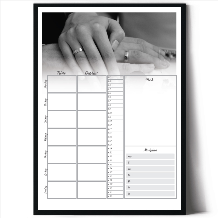 Foto - planlægningskalender - 2 kolonner