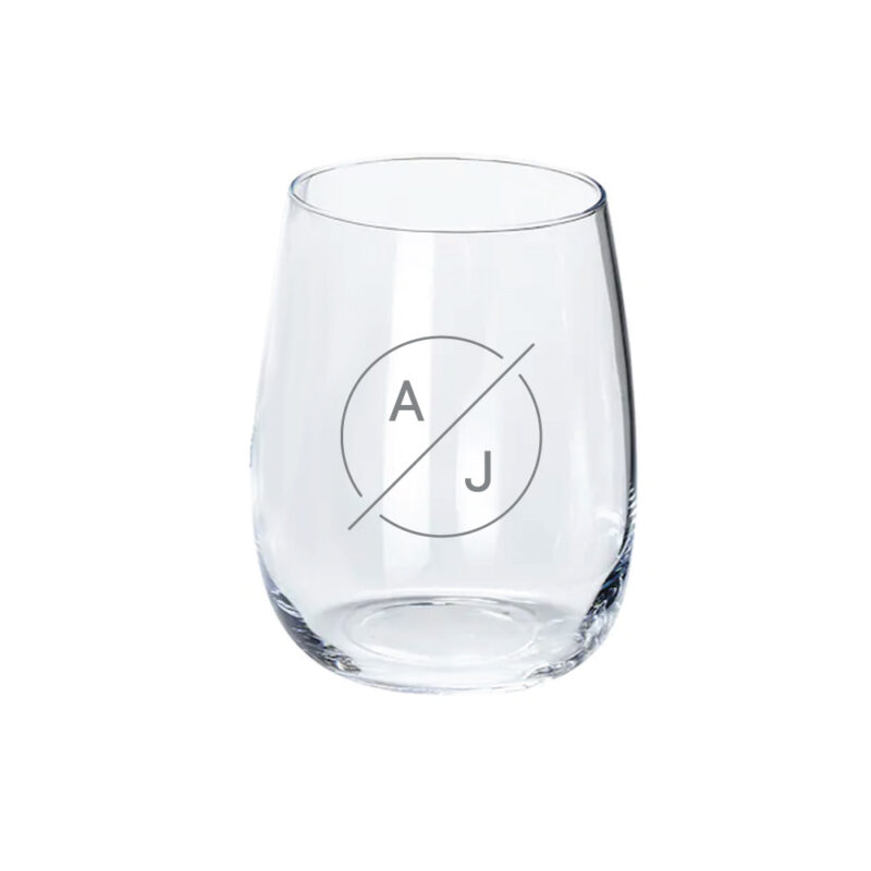Vandglas Nr 11 med gravering: "par monogram bogstav"