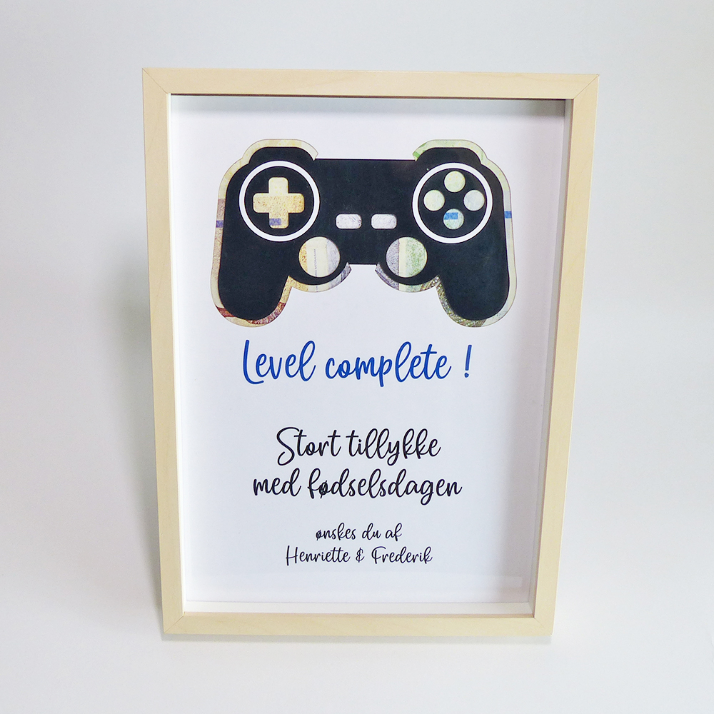 Game controller - pengegave - inklusiv A4 ramme