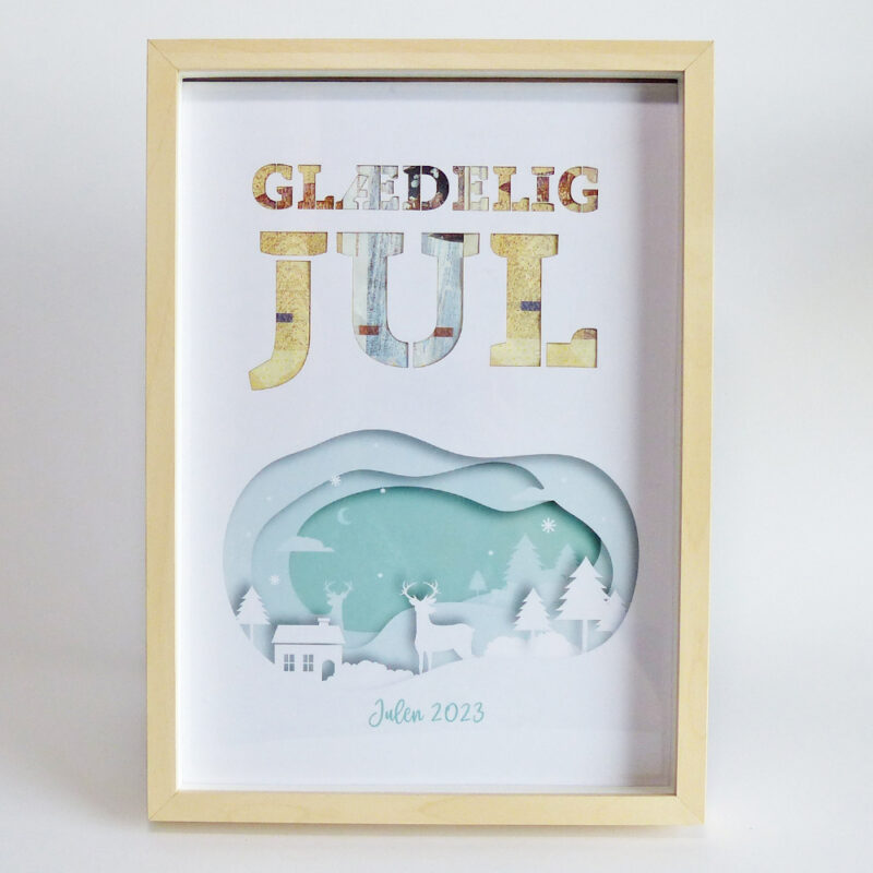 Glædelig jul 2 - pengegave - inklusiv A4 ramme