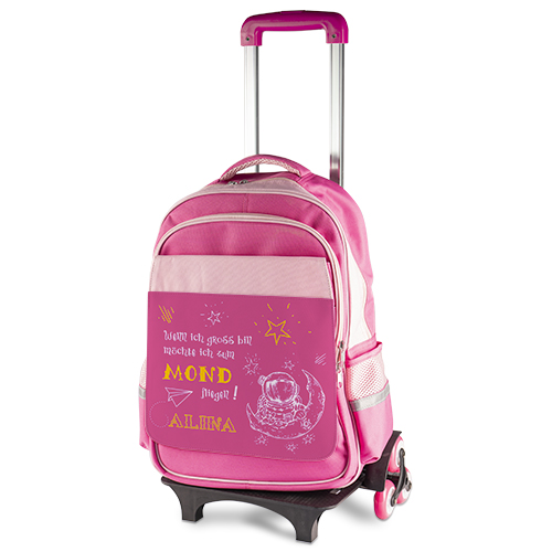 Pink Børne Trolley m. aftagelig rygsæk med egne billeder