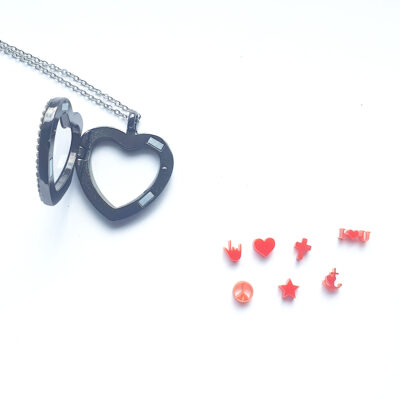 What's in your heart - Hjerte m/ rhinestensbesætning - Metalfarvet - Billede 3