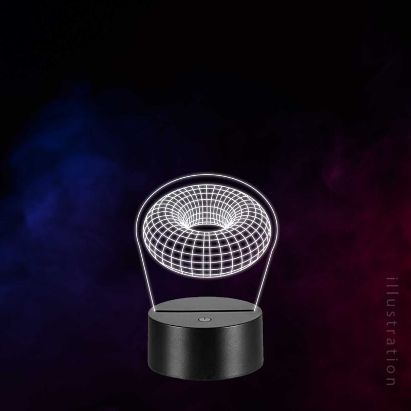 3D LED Lampe - Cirkel liggende