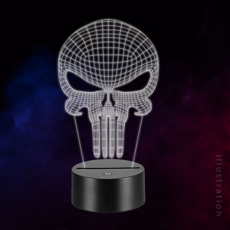 3D LED Lampe - The punisher