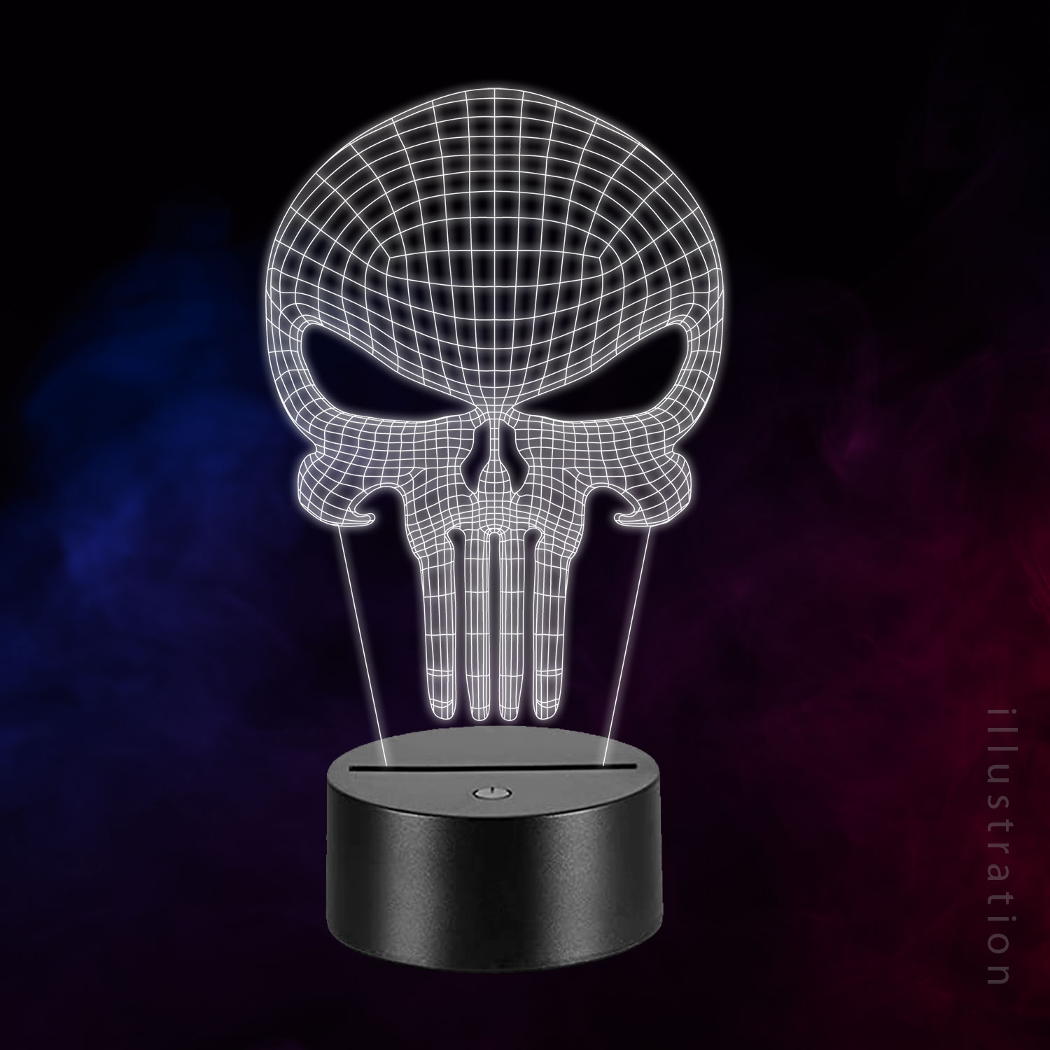 3D LED Lampe - The punisher