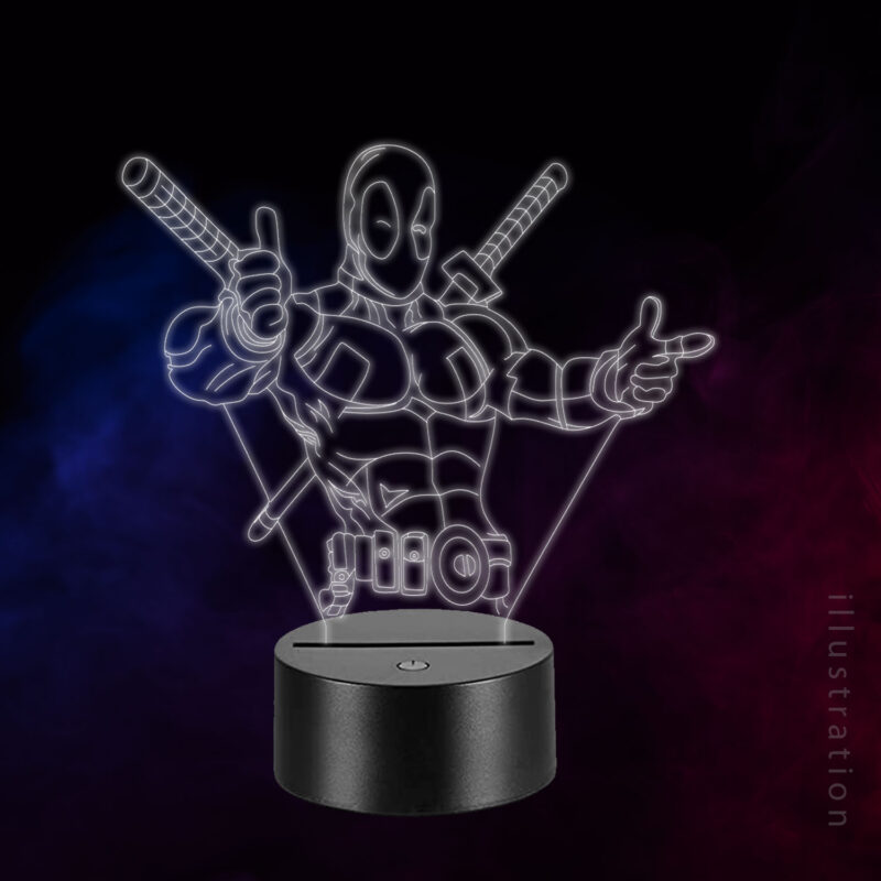 3D LED Lampe - Deadpool
