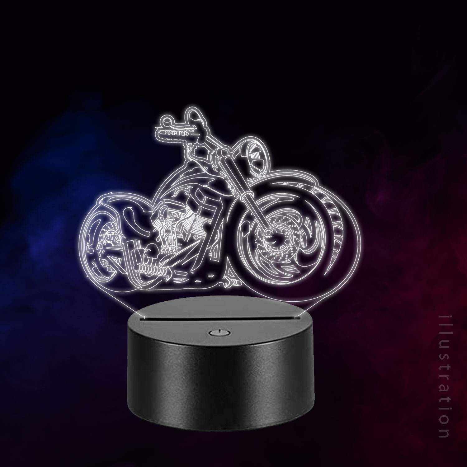 3D LED Lampe - Motorcycle