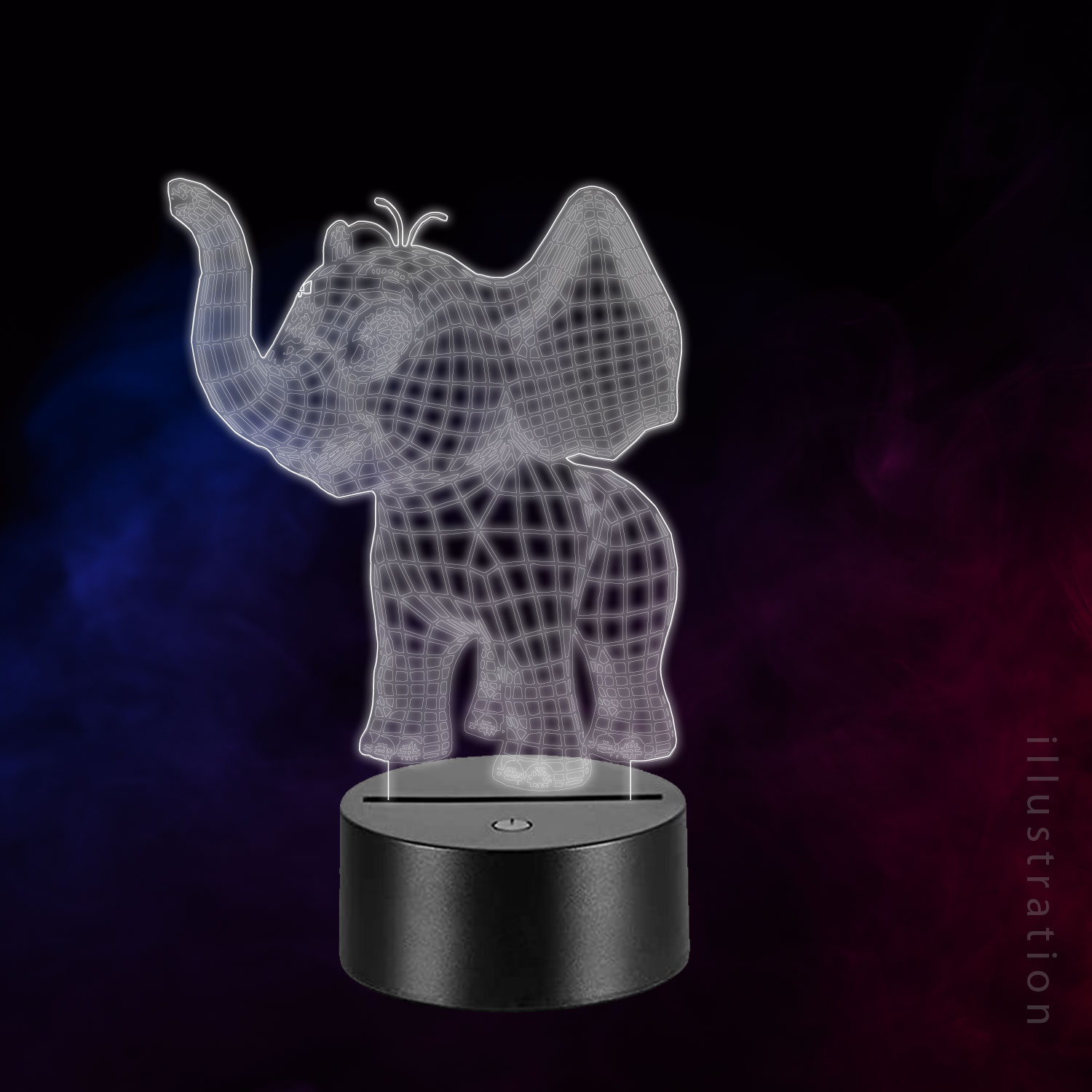 3D LED Lampe - Elefant