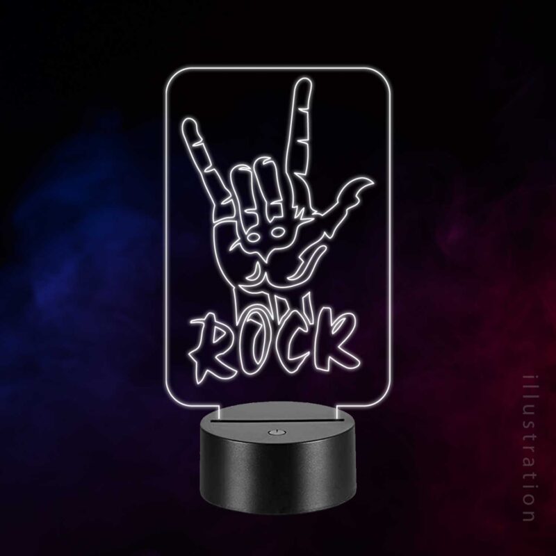 3D LED Lampe - Rock on