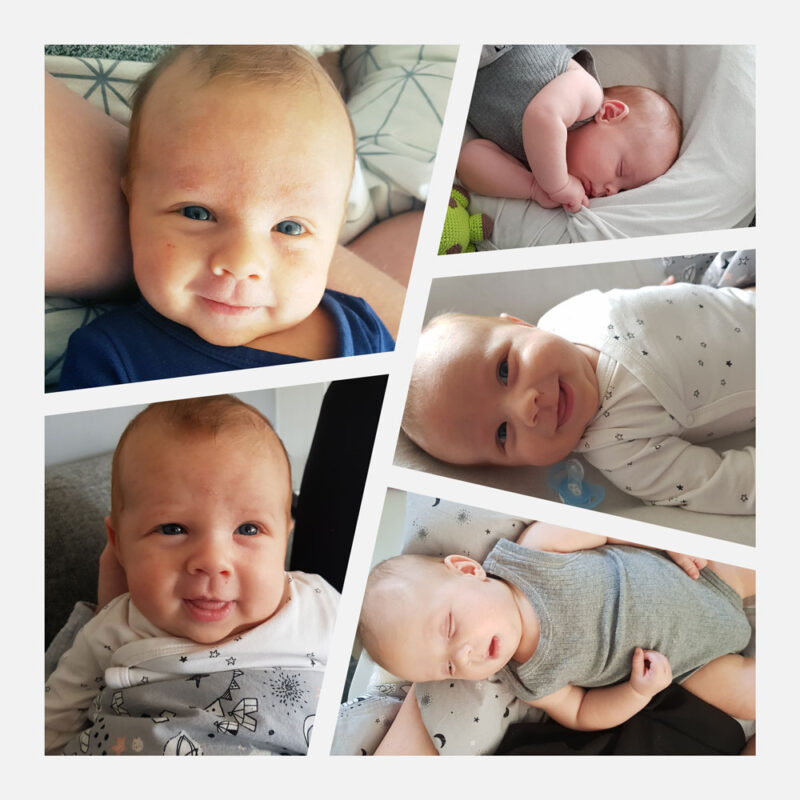 Kvadratisk Fotocollage med  5 billeder - asymetriske rammer - DESIGN SELV