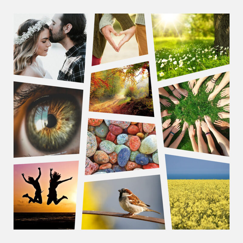 Kvadratisk Fotocollage med 10 billeder - asymetriske rammer - DESIGN SELV