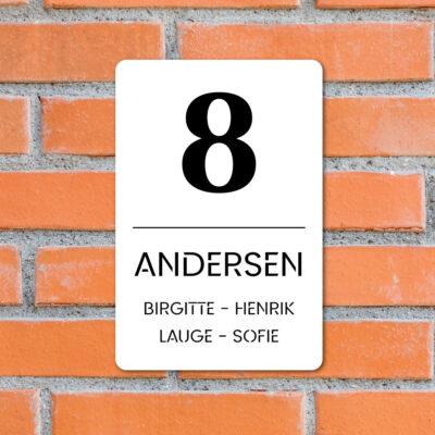 Husnr med navne - Hvid akryl - Billede 3