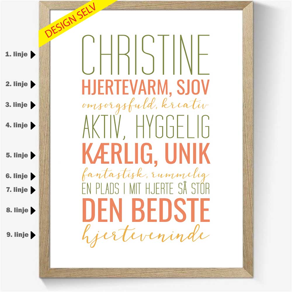 Sig det med dine ord - 9 linjer - Design selv