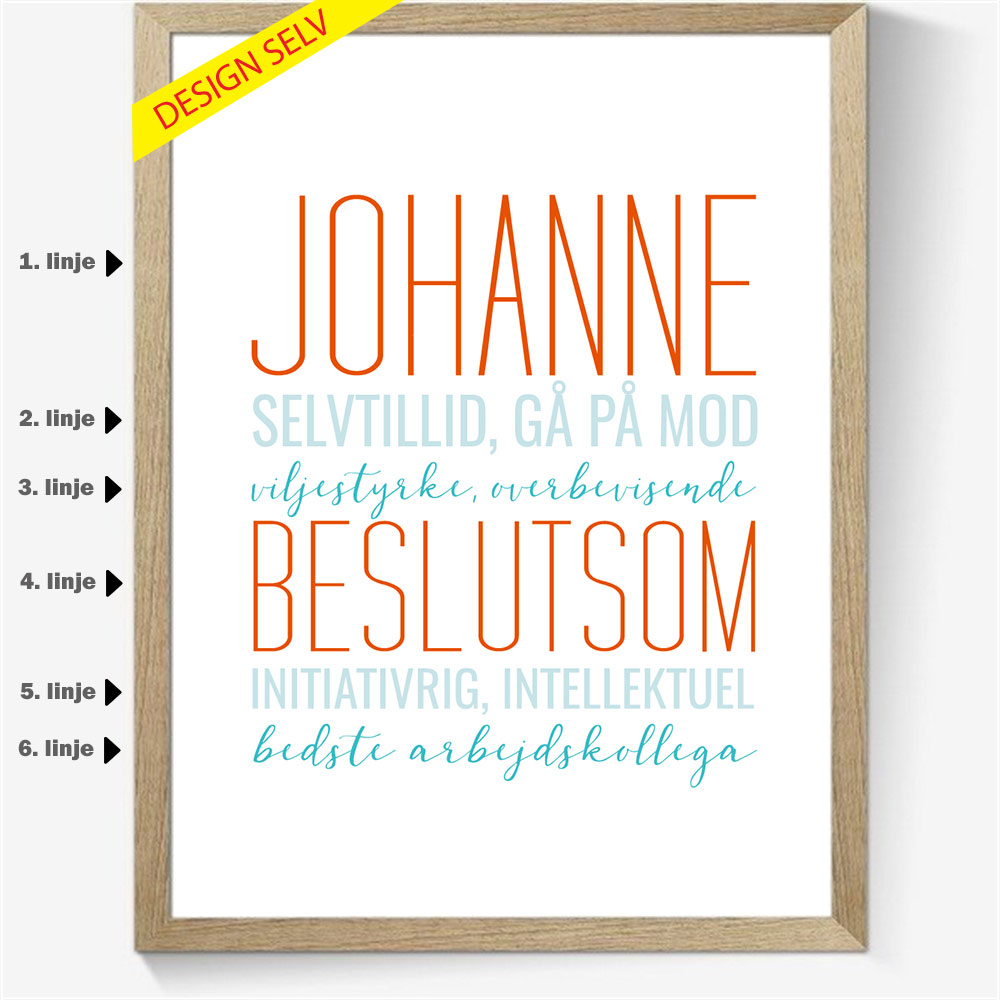Sig det med dine ord - 6 linjer - Design selv